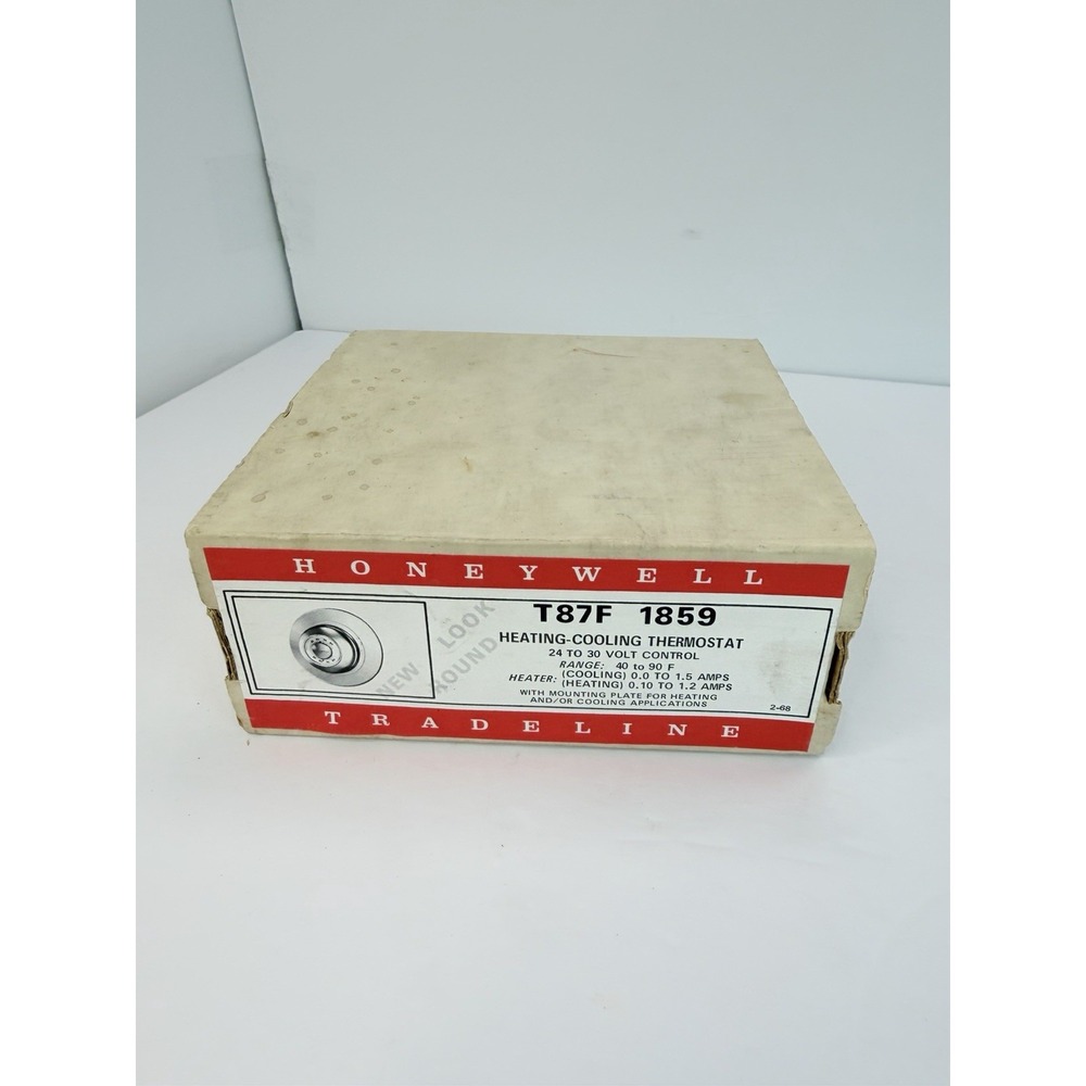 Honeywell T87F 1859 The Round Heating & Cooling Thermostat w/ Base & Wall Plate